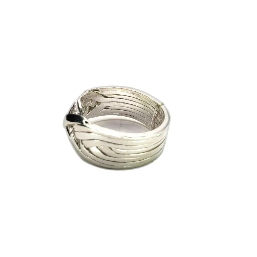 8 Band Puzzle Band 925 Sterling Silver Turkish Wedding Ring Difficult Sz 10.5 9g